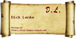 Dick Lenke névjegykártya